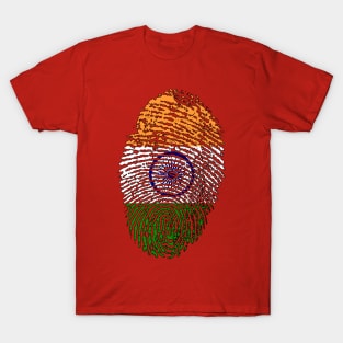 Indian Flag - India Flag - Fingerprint T-Shirt